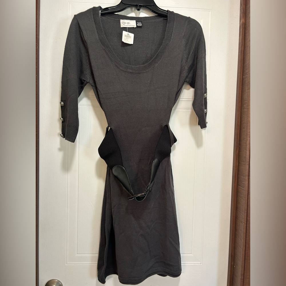 Apricot Lane, RD Style Charcoal Sweater Dress- NWT